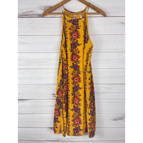 Xhilaration Dresses & Skirts - Xhilarations Boho Yellow Floral Print Sleeveless Dress Size‎ M